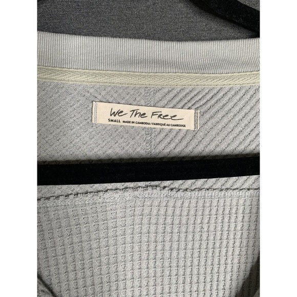 Free People Monterey Thermal Top Cotton Blend Thumb Hole Grey Women Small - Picture 4 of 13